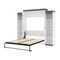Bestar Orion 104W Queen Murphy Bed with 2 Narrow Shelving Units (105W), White & Walnut Grey 116884-000017 - alternate 3